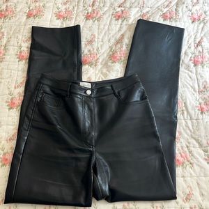 Aritzia black faux leather pants